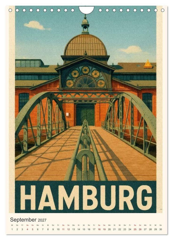 Weitere Ansicht: City Poster Hamburg - Stilisierte Impressionen der Hansestadt (Wandkalender 2027 DIN A4 hoch), CALVENDO Monatskalender | Sabine Wagner, Calvendo
