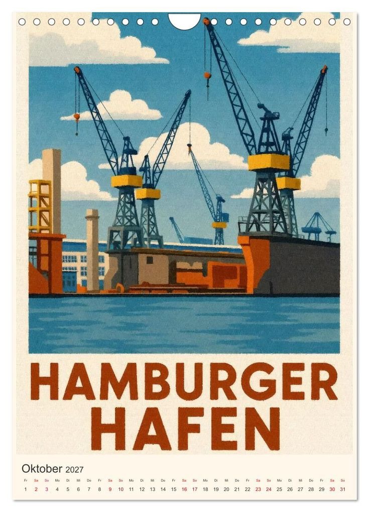 Weitere Ansicht: City Poster Hamburg - Stilisierte Impressionen der Hansestadt (Wandkalender 2027 DIN A4 hoch), CALVENDO Monatskalender | Sabine Wagner, Calvendo