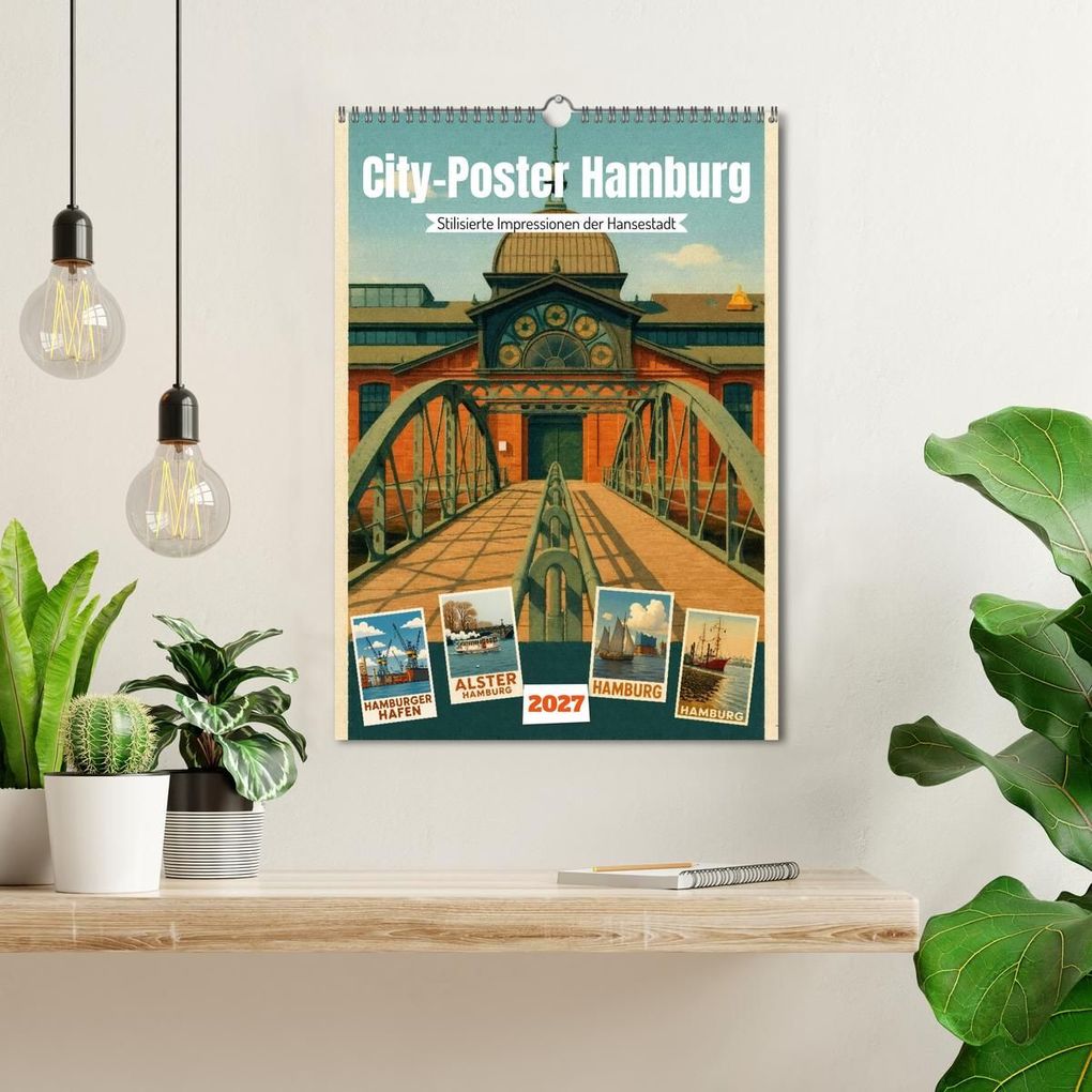 Weitere Ansicht: City Poster Hamburg - Stilisierte Impressionen der Hansestadt (Wandkalender 2027 DIN A3 hoch), CALVENDO Monatskalender | Sabine Wagner, Calvendo