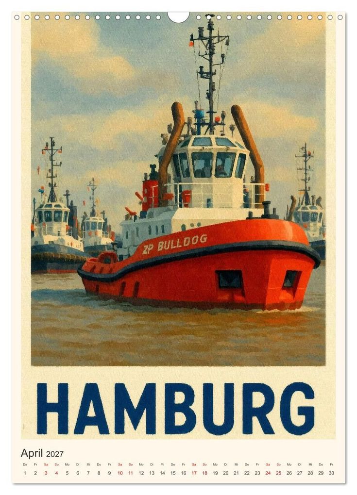 Weitere Ansicht: City Poster Hamburg - Stilisierte Impressionen der Hansestadt (Wandkalender 2027 DIN A3 hoch), CALVENDO Monatskalender | Sabine Wagner, Calvendo