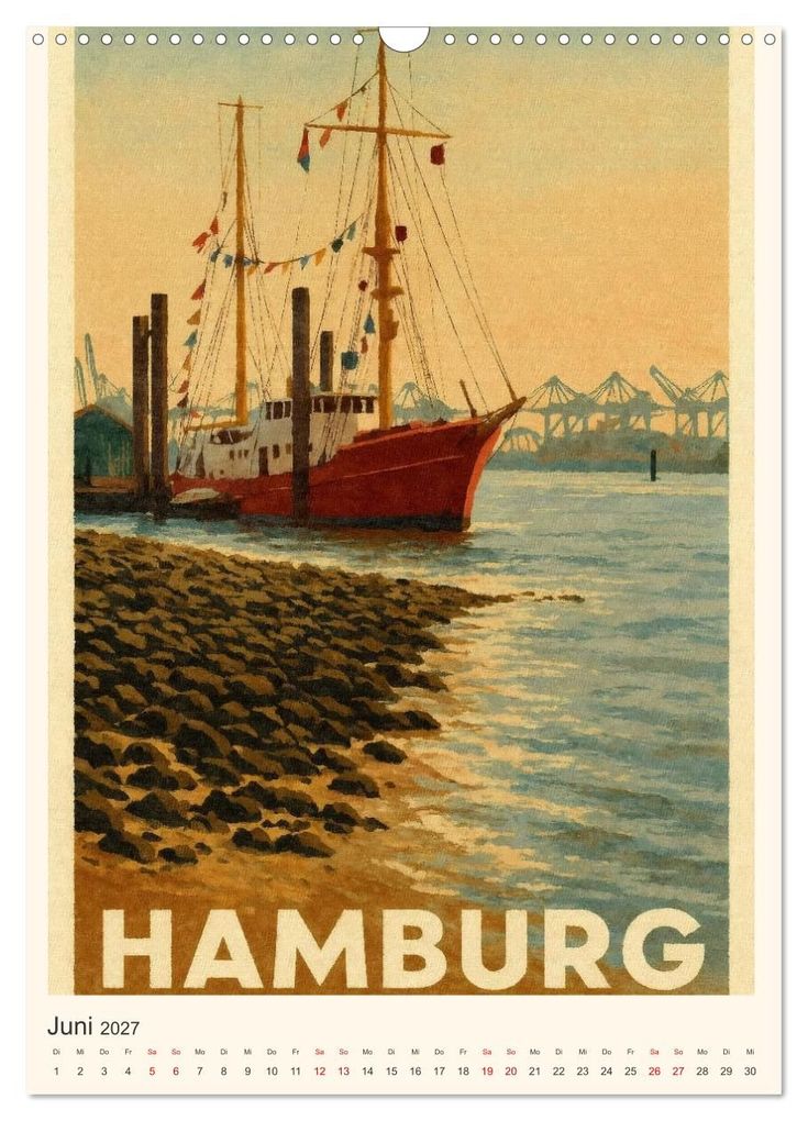 Weitere Ansicht: City Poster Hamburg - Stilisierte Impressionen der Hansestadt (Wandkalender 2027 DIN A3 hoch), CALVENDO Monatskalender | Sabine Wagner, Calvendo