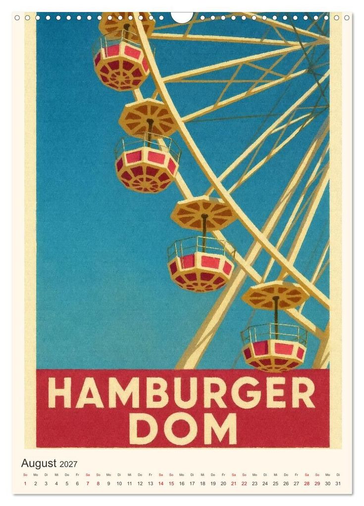 Weitere Ansicht: City Poster Hamburg - Stilisierte Impressionen der Hansestadt (Wandkalender 2027 DIN A3 hoch), CALVENDO Monatskalender | Sabine Wagner, Calvendo
