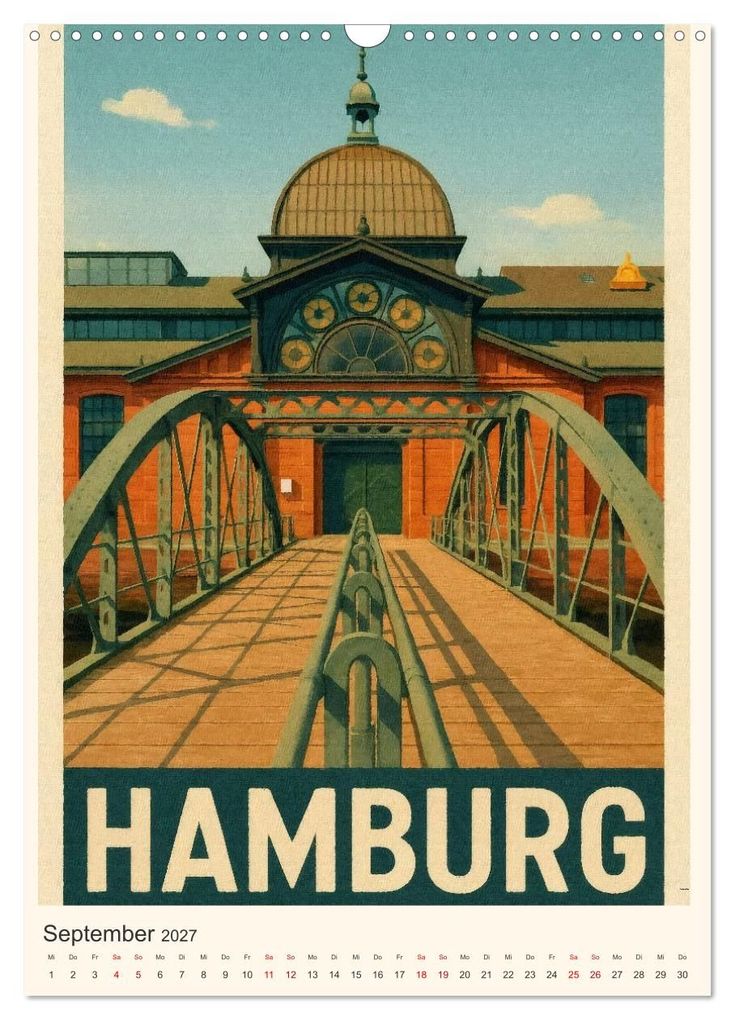 Weitere Ansicht: City Poster Hamburg - Stilisierte Impressionen der Hansestadt (Wandkalender 2027 DIN A3 hoch), CALVENDO Monatskalender | Sabine Wagner, Calvendo