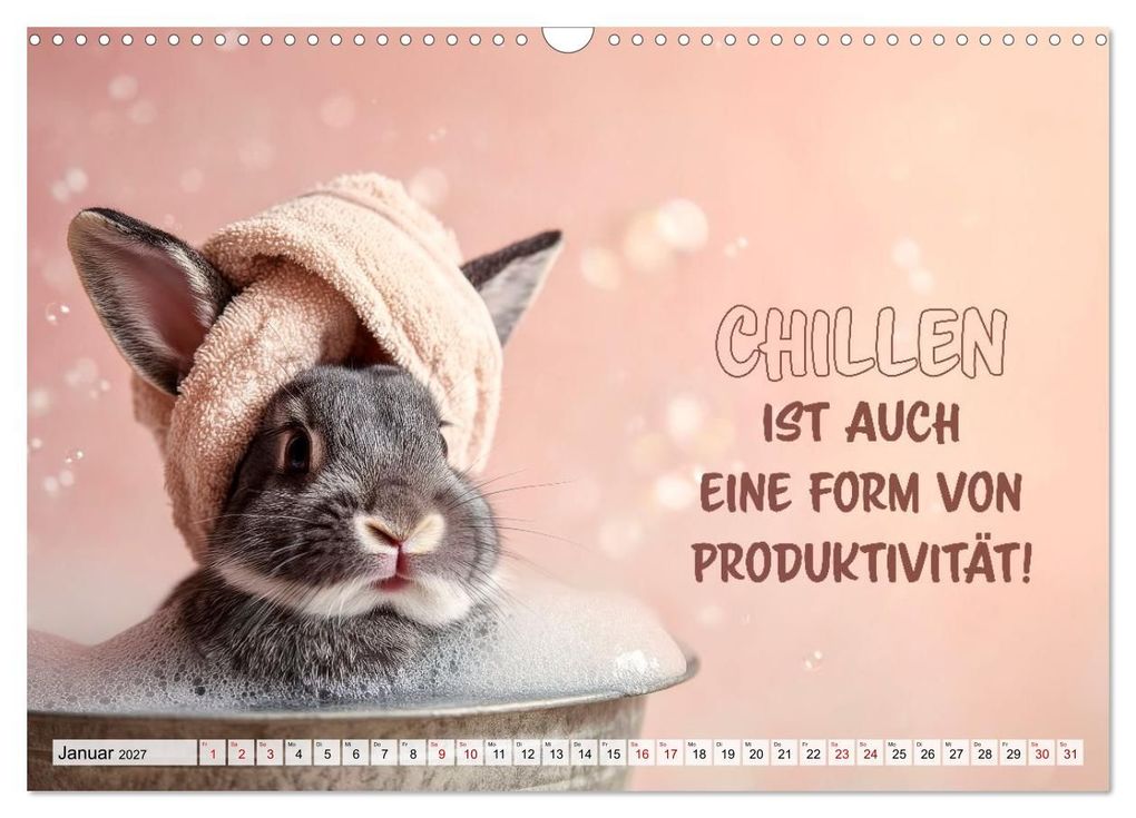 Weitere Ansicht: Kaninchen - Hoppel dich locker (Wandkalender 2027 DIN A3 quer), CALVENDO Monatskalender | Melanie Viola, Calvendo