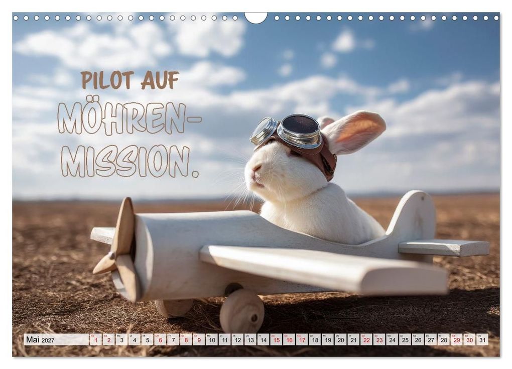 Weitere Ansicht: Kaninchen - Hoppel dich locker (Wandkalender 2027 DIN A3 quer), CALVENDO Monatskalender | Melanie Viola, Calvendo