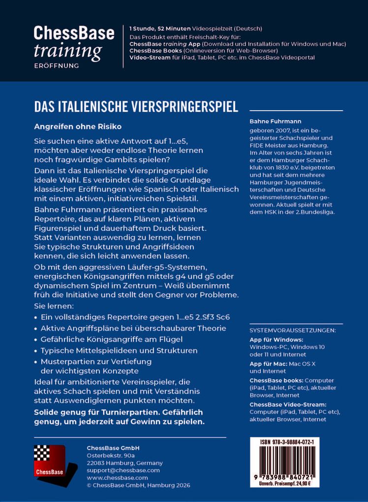Weitere Ansicht: Das Italienische Vierspringerspiel | Bahne Fuhrmann