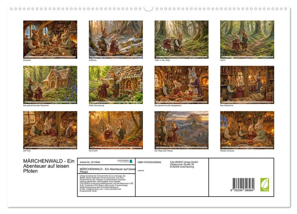 Weitere Ansicht: MÄRCHENWALD - Ein Abenteuer auf leisen Pfoten (hochwertiger Premium Wandkalender 2027 DIN A2 quer), Kunstdruck in Hochglanz | juehust, Calvendo