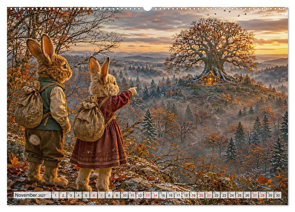Weitere Ansicht: MÄRCHENWALD - Ein Abenteuer auf leisen Pfoten (hochwertiger Premium Wandkalender 2027 DIN A2 quer), Kunstdruck in Hochglanz | juehust, Calvendo