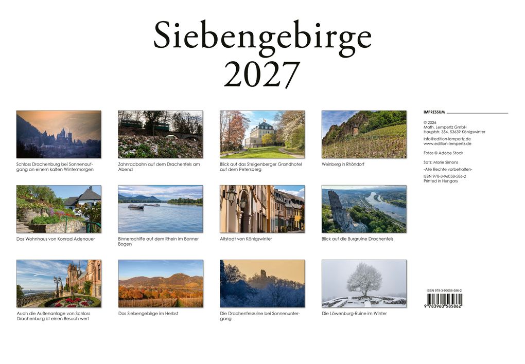 Weitere Ansicht: Kalender Siebengebirge 2027