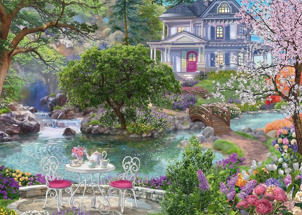 Weitere Ansicht: Stadtvilla am See - 1000 Teile Puzzle
