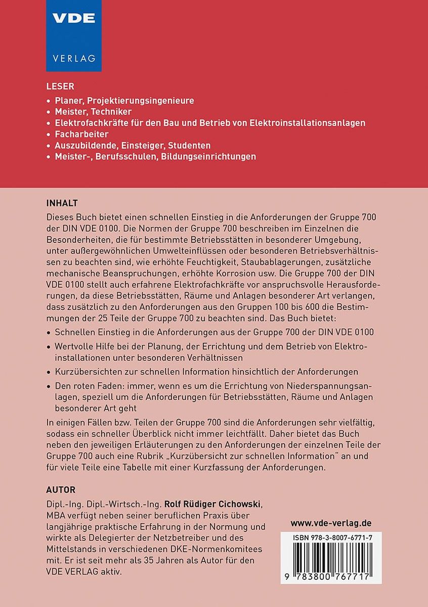 Weitere Ansicht: Der rote Faden durch die Gruppe 700 der DIN VDE 0100 | Rolf Rüdiger Cichowski