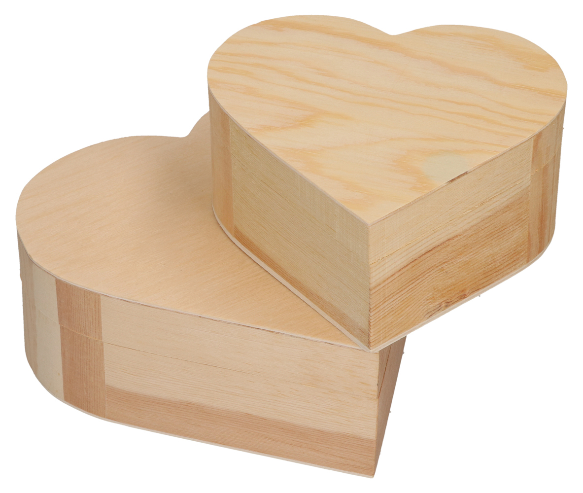 Weitere Ansicht: 2er Set Herzdosen aus Holz