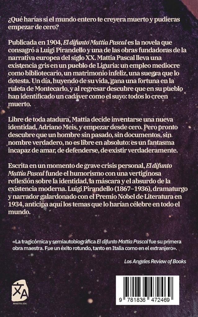 Weitere Ansicht: El difunto Mattia Pascal | Luigi Pirandello