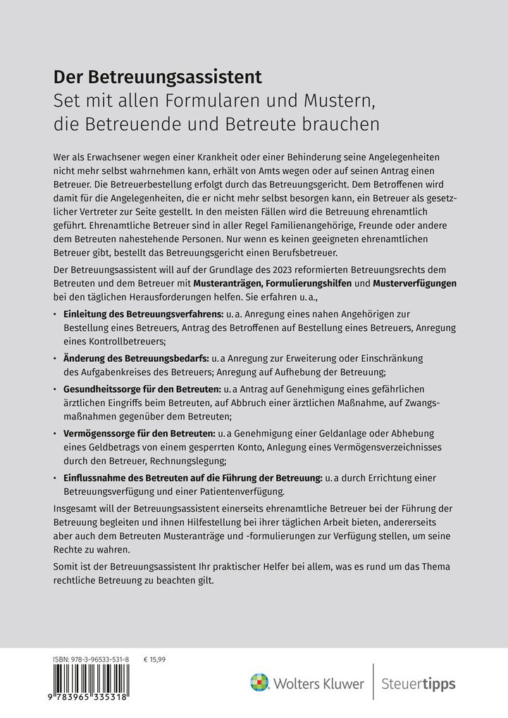 Weitere Ansicht: Der Betreuungsassistent | Otto N. Bretzinger