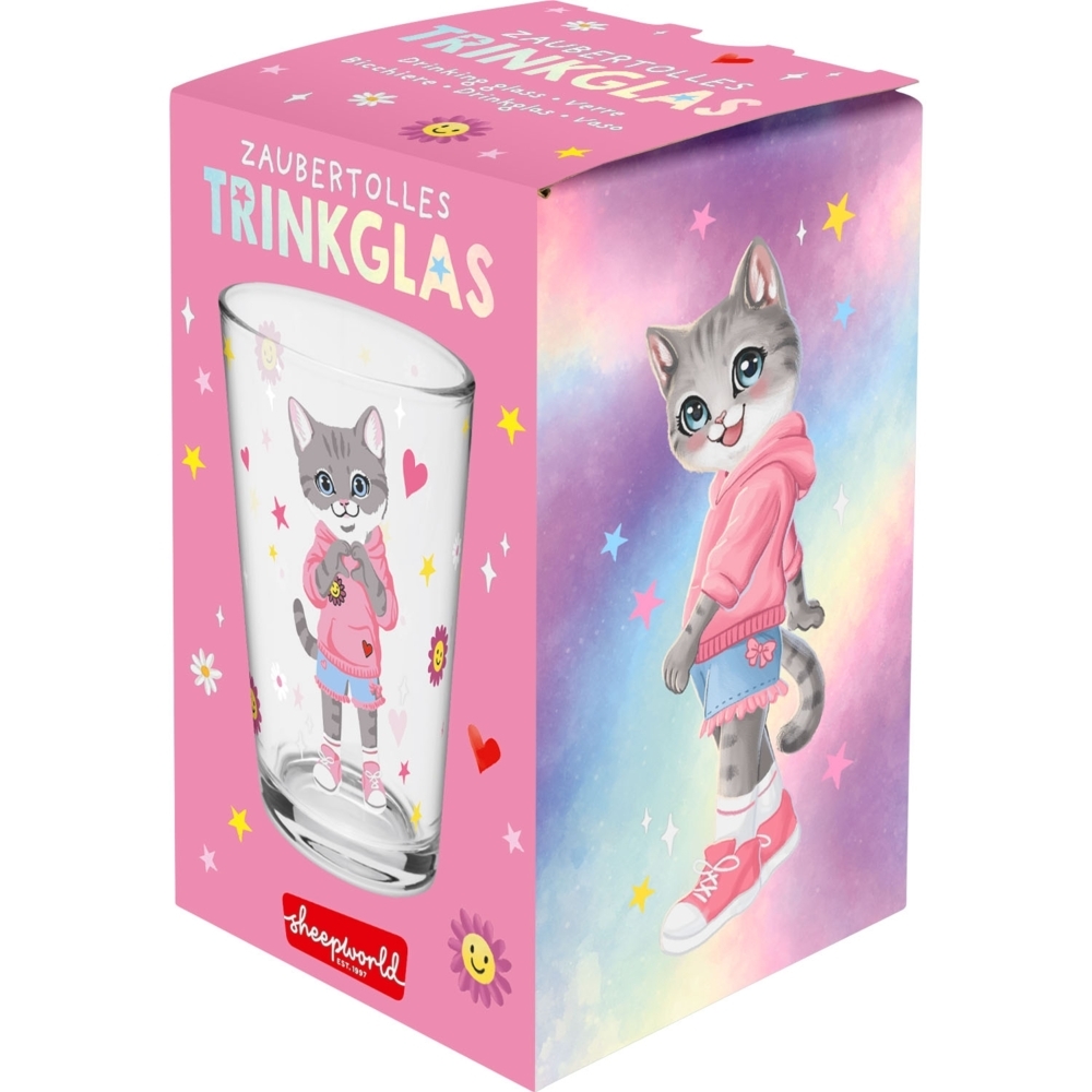 Weitere Ansicht: Trinkglas Motiv "Katze"
