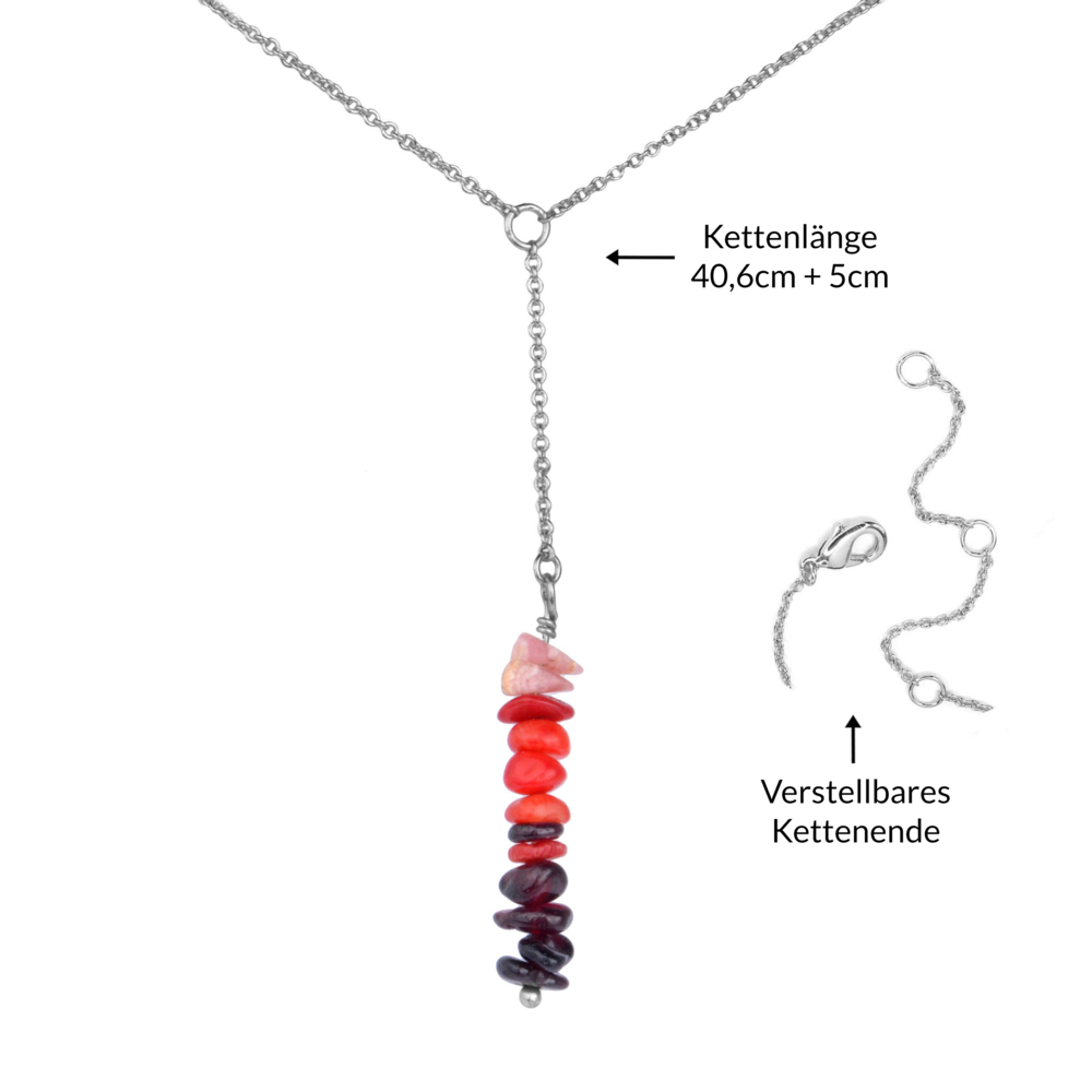 Weitere Ansicht: Wurzel Chakra - Mut - Kette, J701-01