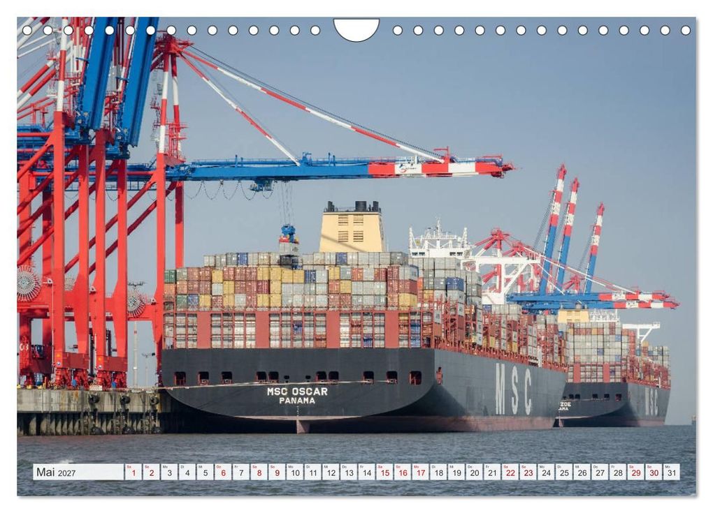 Weitere Ansicht: JadeWeserPort Wilhelmshaven - Maritime Perspektiven am Containerhafen (Wandkalender 2027 DIN A4 quer), CALVENDO Monatskalender | www.geniusstrand.de, Calvendo