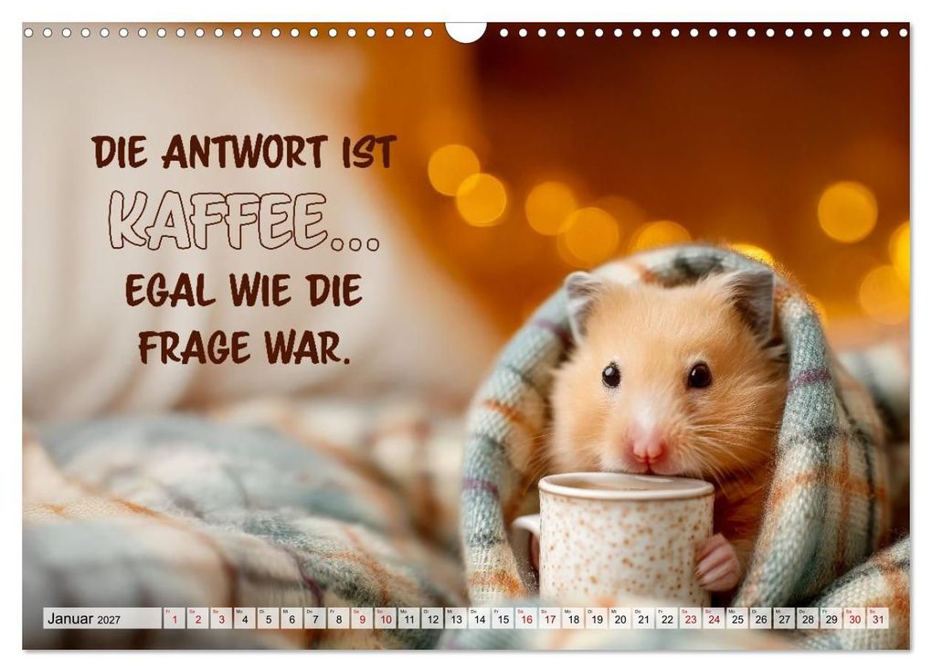 Weitere Ansicht: Hamster - Coole kleine Nager (Wandkalender 2027 DIN A3 quer), CALVENDO Monatskalender | Melanie Viola, Calvendo