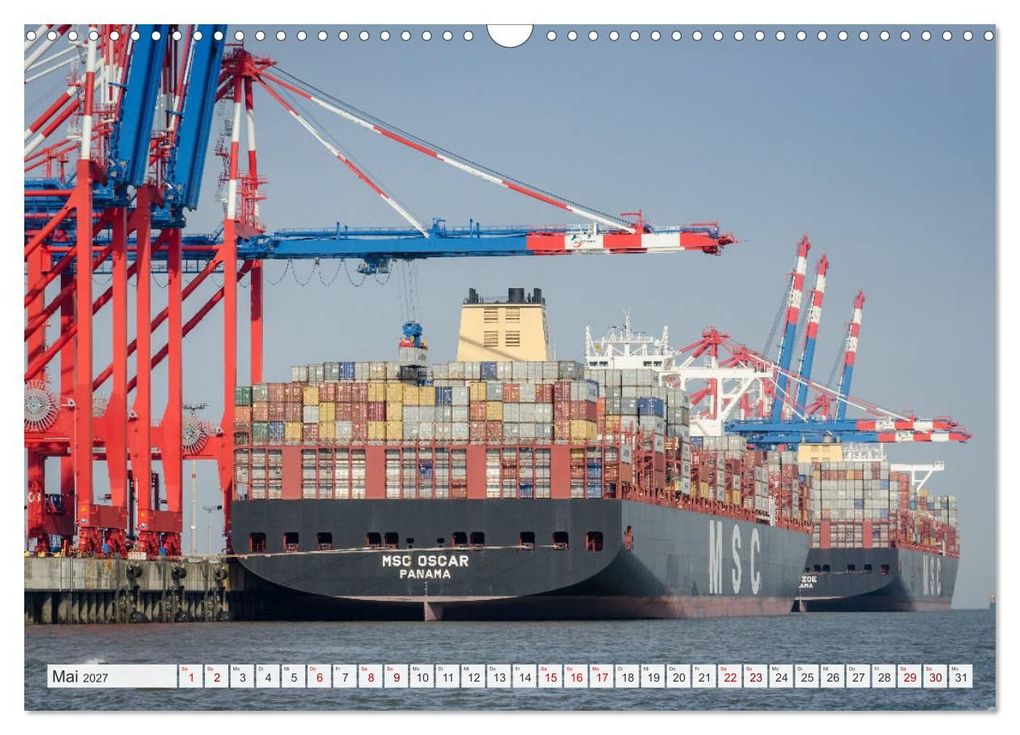 Weitere Ansicht: JadeWeserPort Wilhelmshaven - Maritime Perspektiven am Containerhafen (Wandkalender 2027 DIN A3 quer), CALVENDO Monatskalender | www.geniusstrand.de, Calvendo