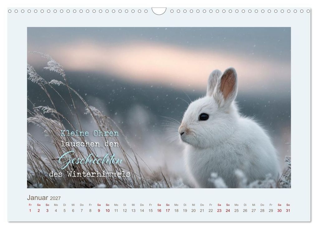 Weitere Ansicht: Kaninchenpoesie - Augenblicke voller Seele (Wandkalender 2027 DIN A3 quer), CALVENDO Monatskalender | Melanie Viola