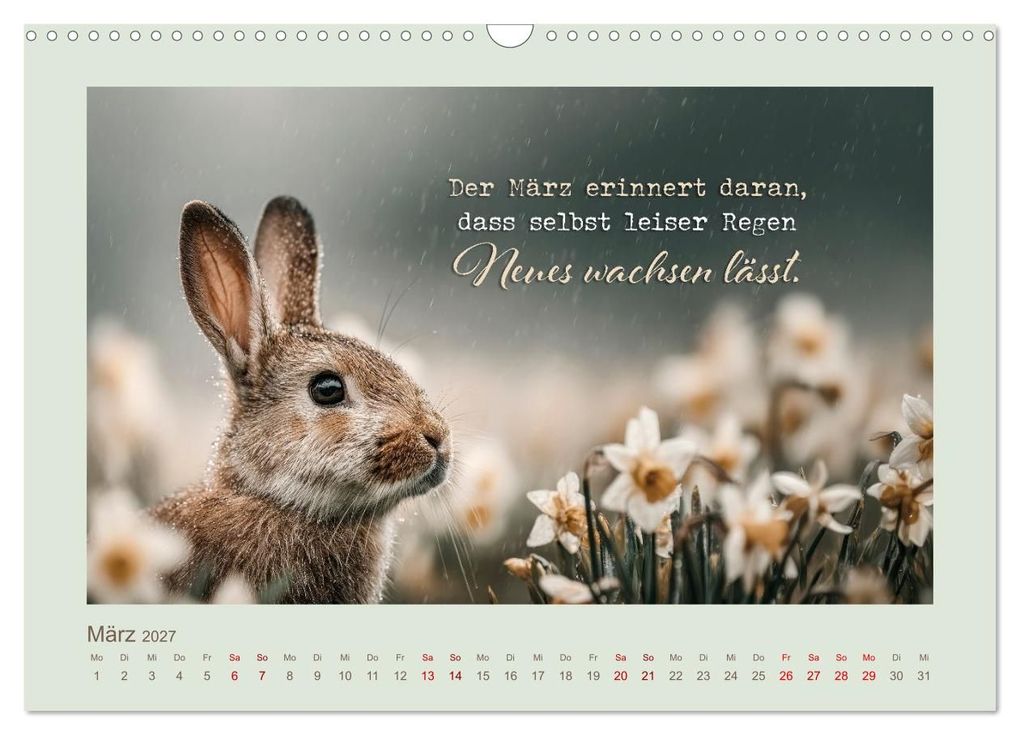 Weitere Ansicht: Kaninchenpoesie - Augenblicke voller Seele (Wandkalender 2027 DIN A3 quer), CALVENDO Monatskalender | Melanie Viola