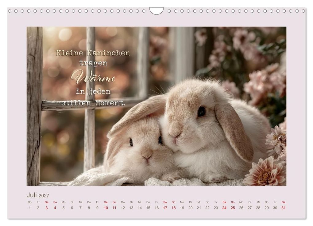 Weitere Ansicht: Kaninchenpoesie - Augenblicke voller Seele (Wandkalender 2027 DIN A3 quer), CALVENDO Monatskalender | Melanie Viola