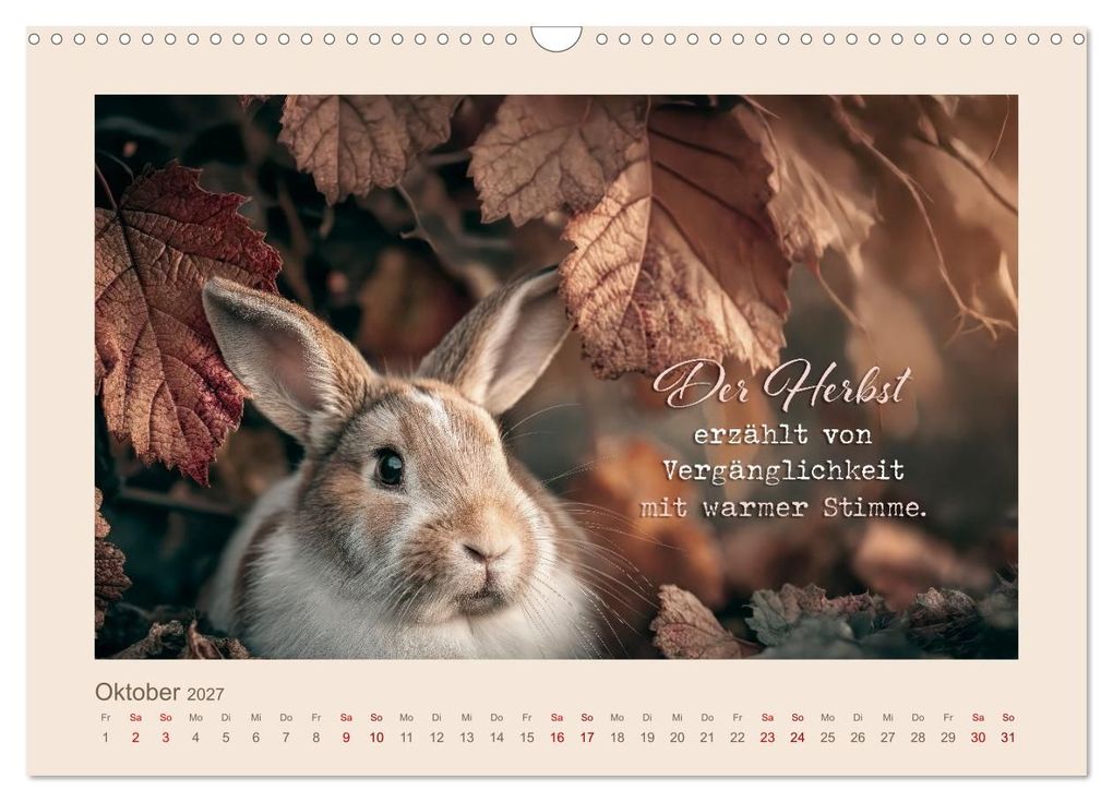Weitere Ansicht: Kaninchenpoesie - Augenblicke voller Seele (Wandkalender 2027 DIN A3 quer), CALVENDO Monatskalender | Melanie Viola