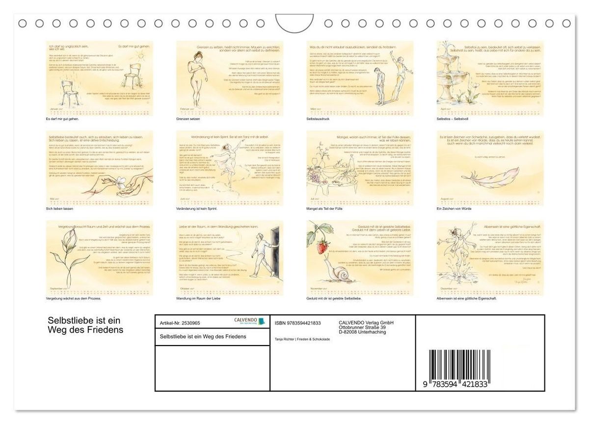 Weitere Ansicht: Selbstliebe ist ein Weg des Friedens (Wandkalender 2027 DIN A4 quer), CALVENDO Monatskalender | Tanja Richter, Calvendo