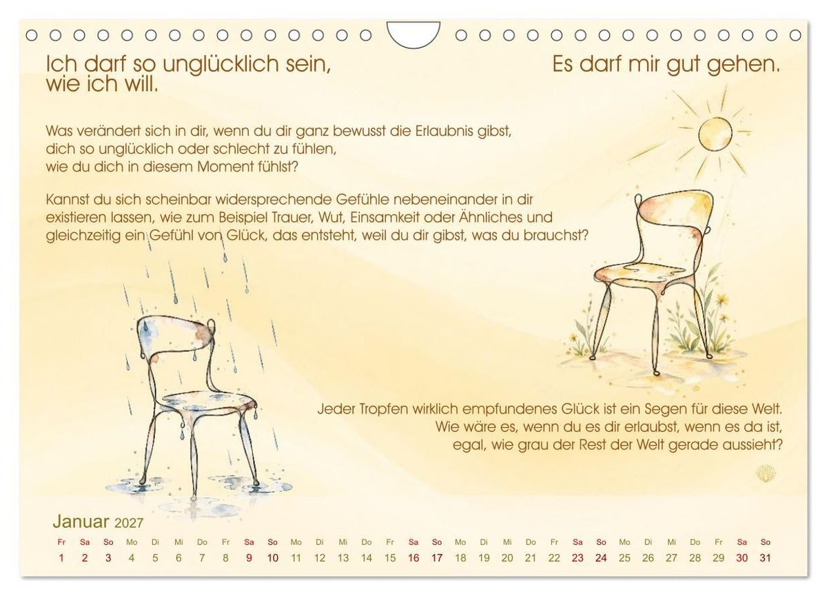 Weitere Ansicht: Selbstliebe ist ein Weg des Friedens (Wandkalender 2027 DIN A4 quer), CALVENDO Monatskalender | Tanja Richter, Calvendo