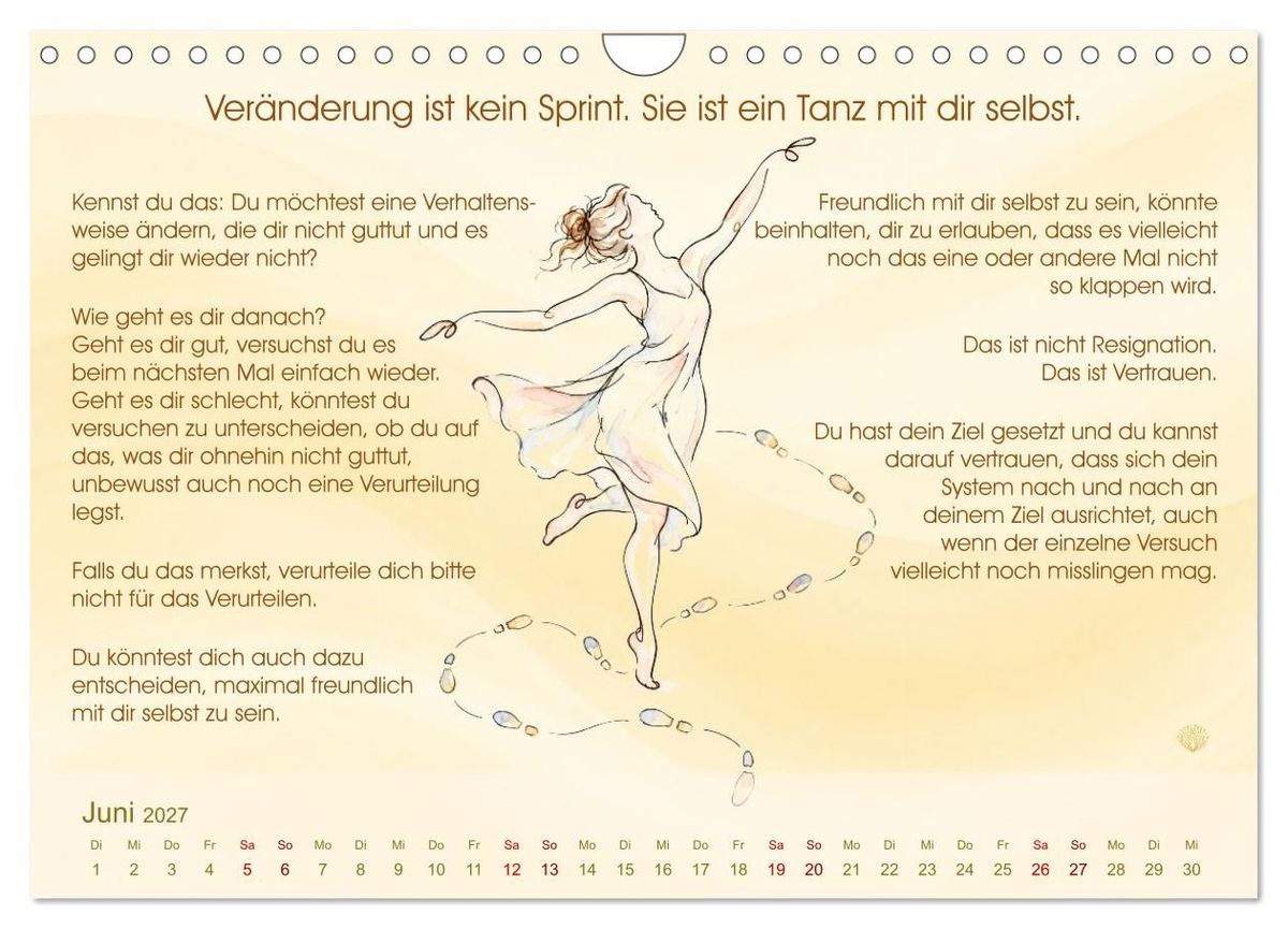 Weitere Ansicht: Selbstliebe ist ein Weg des Friedens (Wandkalender 2027 DIN A4 quer), CALVENDO Monatskalender | Tanja Richter, Calvendo