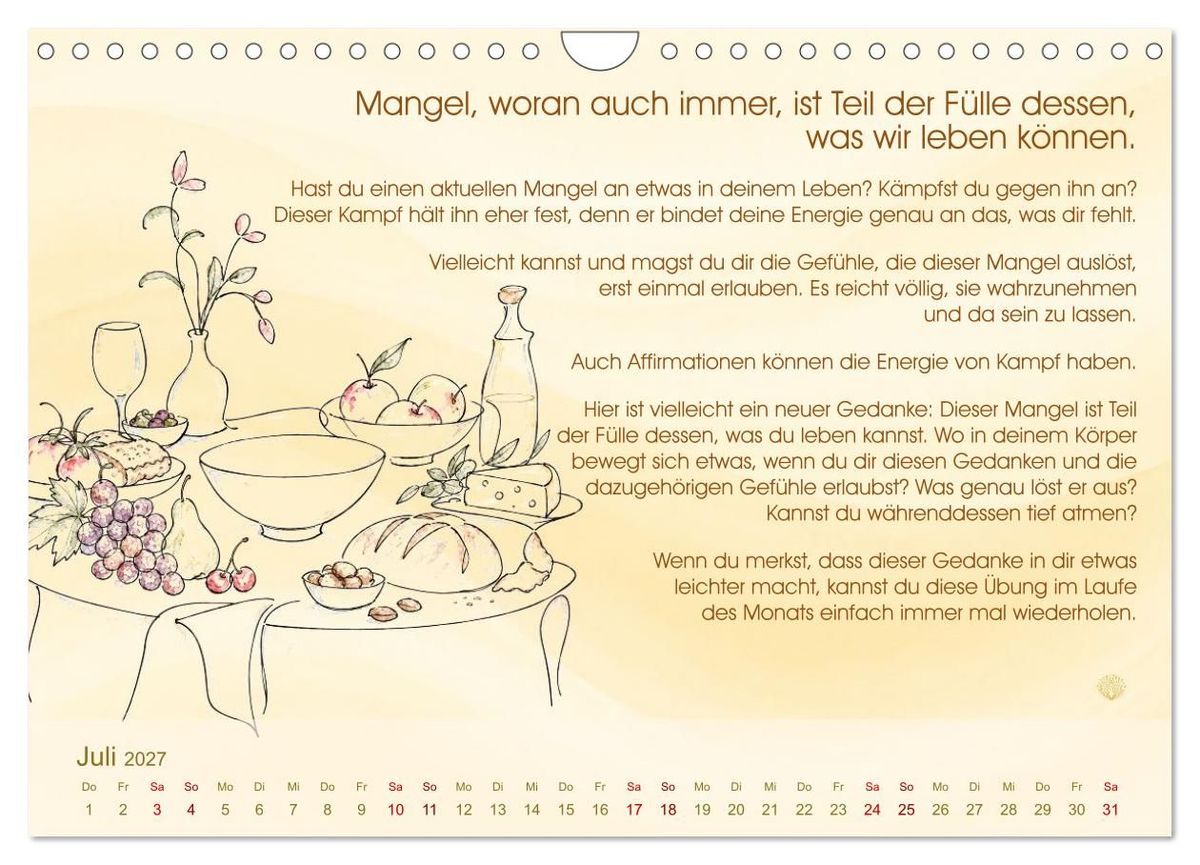 Weitere Ansicht: Selbstliebe ist ein Weg des Friedens (Wandkalender 2027 DIN A4 quer), CALVENDO Monatskalender | Tanja Richter, Calvendo