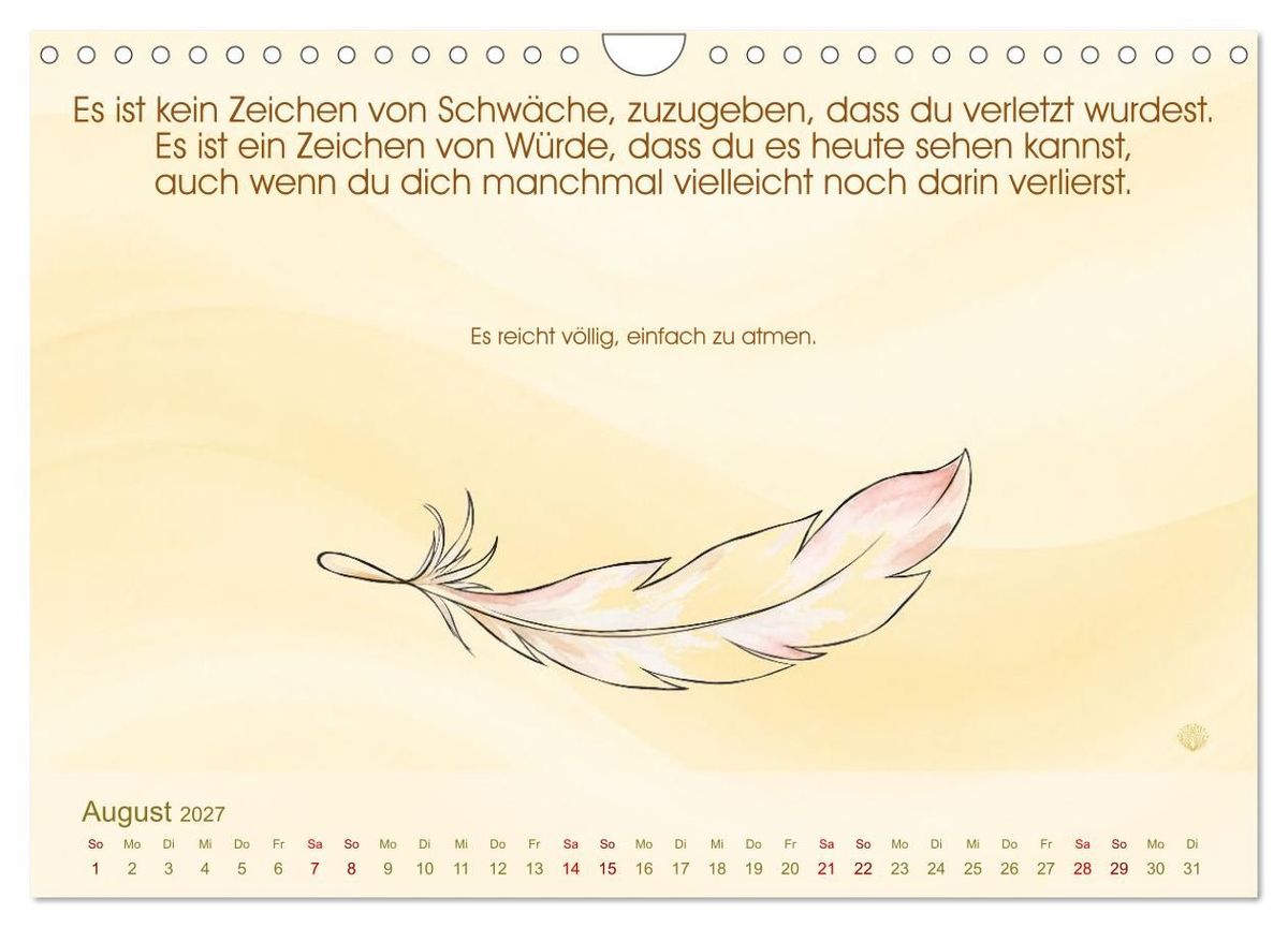Weitere Ansicht: Selbstliebe ist ein Weg des Friedens (Wandkalender 2027 DIN A4 quer), CALVENDO Monatskalender | Tanja Richter, Calvendo