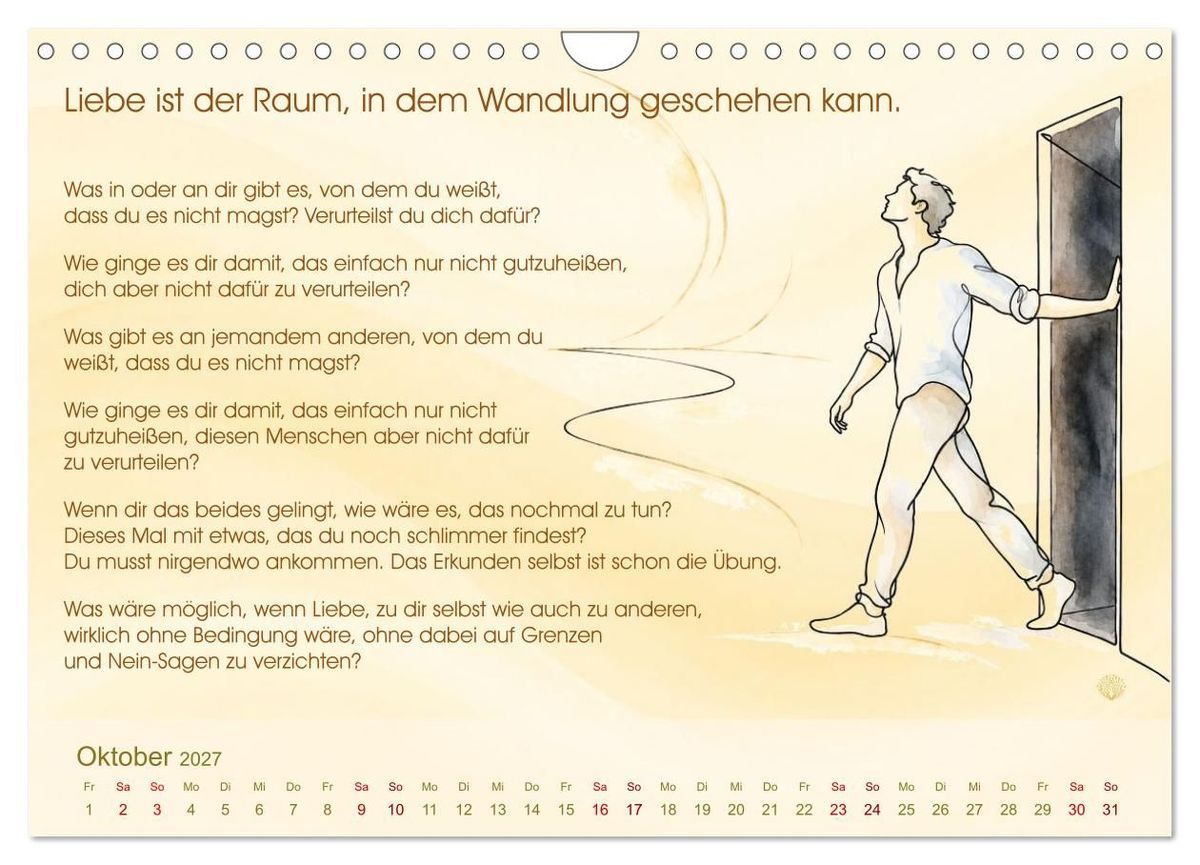 Weitere Ansicht: Selbstliebe ist ein Weg des Friedens (Wandkalender 2027 DIN A4 quer), CALVENDO Monatskalender | Tanja Richter, Calvendo