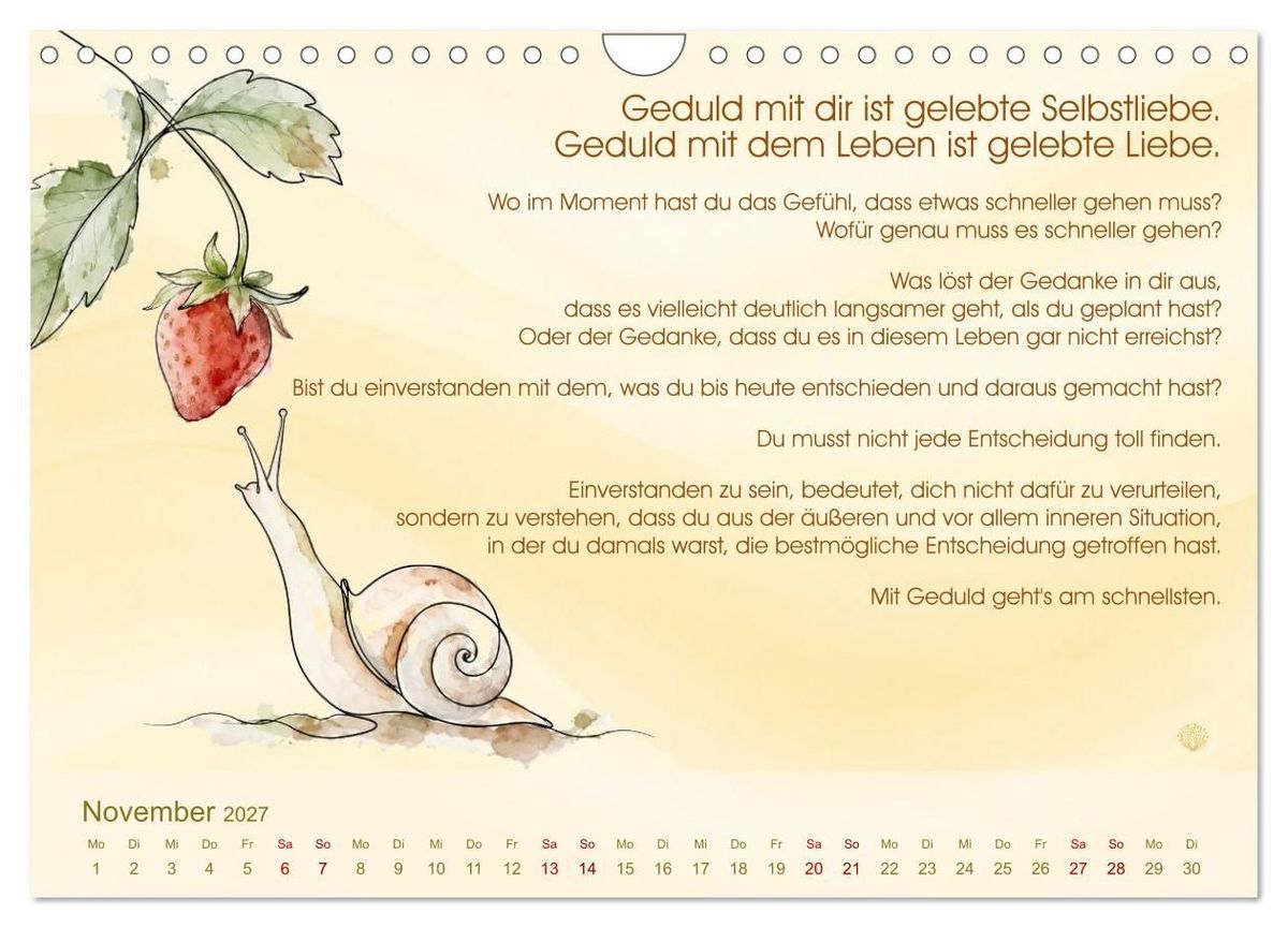 Weitere Ansicht: Selbstliebe ist ein Weg des Friedens (Wandkalender 2027 DIN A4 quer), CALVENDO Monatskalender | Tanja Richter, Calvendo