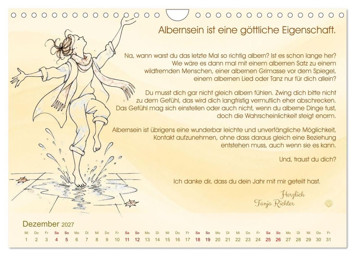Weitere Ansicht: Selbstliebe ist ein Weg des Friedens (Wandkalender 2027 DIN A4 quer), CALVENDO Monatskalender | Tanja Richter, Calvendo