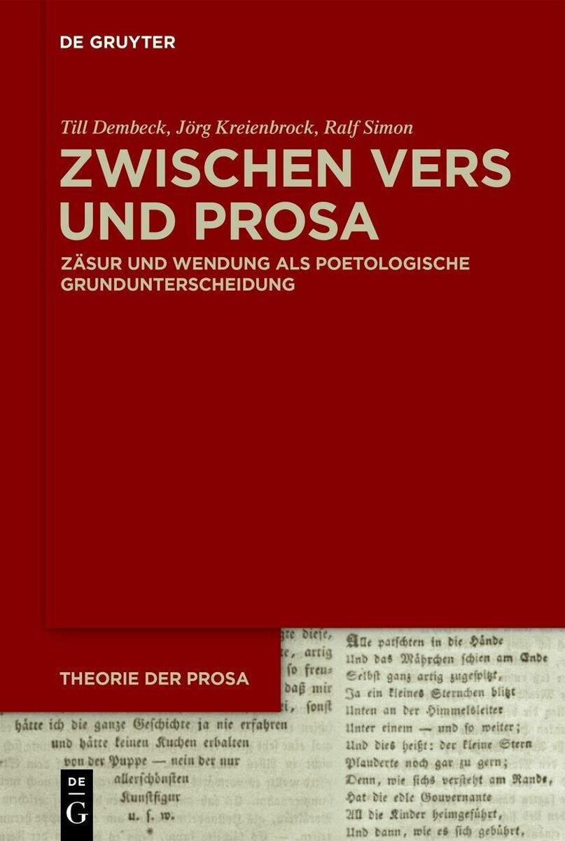 Produktbild: Zwischen Vers und Prosa | Till Dembeck, Jörg Kreienbrock, Ralf Simon