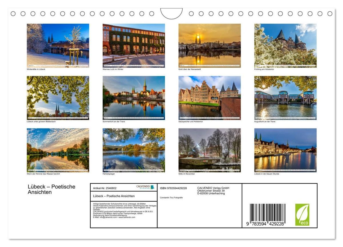 Weitere Ansicht: Lübeck - Poetische Ansichten (Wandkalender 2027 DIN A4 quer), CALVENDO Monatskalender | Constantin Ticu Fotografie, Calvendo