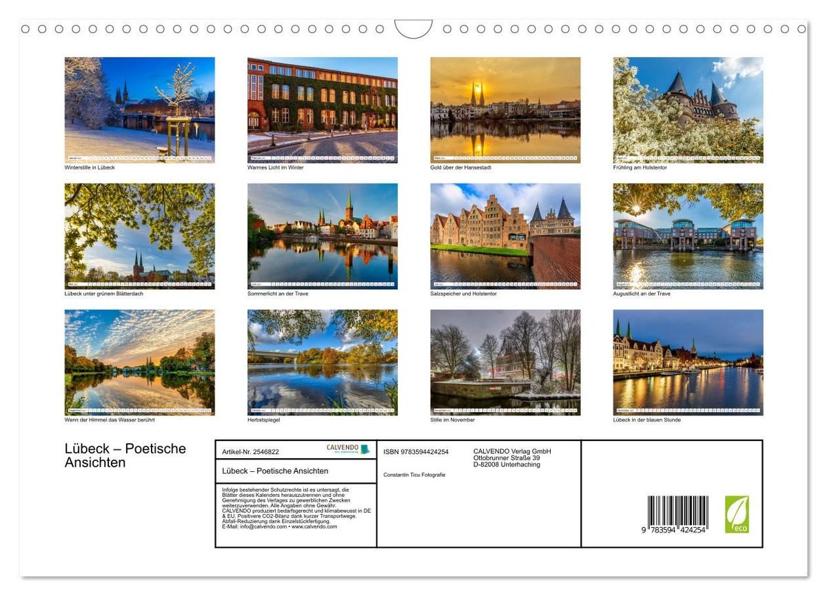 Weitere Ansicht: Lübeck - Poetische Ansichten (Wandkalender 2027 DIN A3 quer), CALVENDO Monatskalender | Constantin Ticu Fotografie