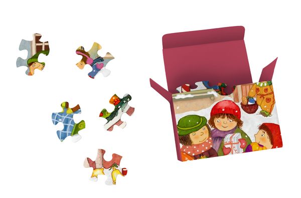 Weitere Ansicht: Puzzle-Adventskalender 'Weihnachtsmarkt'