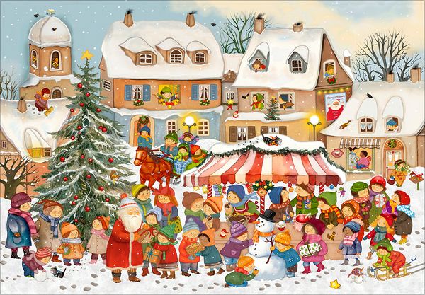 Weitere Ansicht: Puzzle-Adventskalender 'Weihnachtsmarkt'