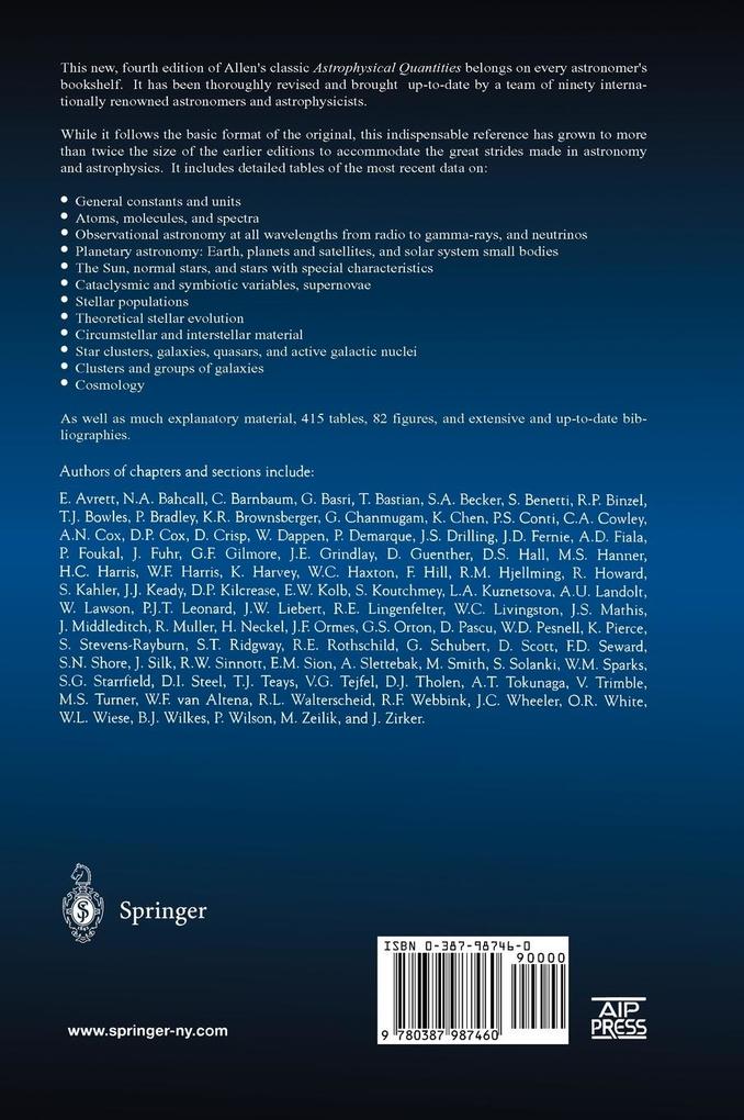 Weitere Ansicht: Allen's Astrophysical Quantities