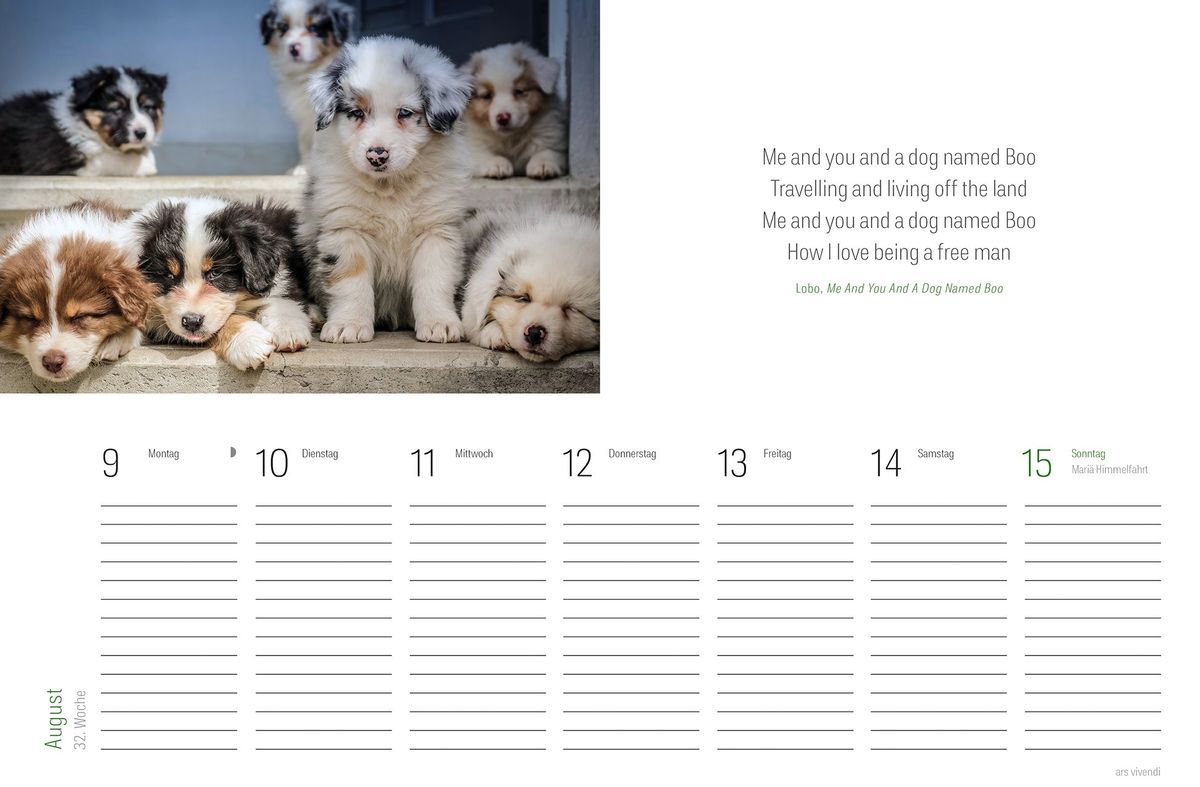 Weitere Ansicht: Literarischer HUNDE-Tischkalender 2028 | Vivendi Ars