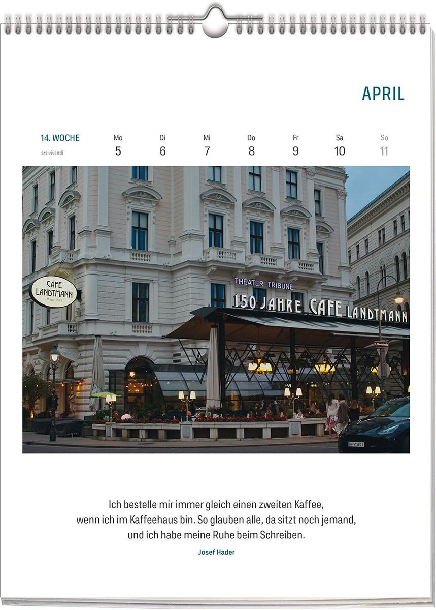Weitere Ansicht: Literarischer CAFÉ Kalender 2028 | Vivendi Ars
