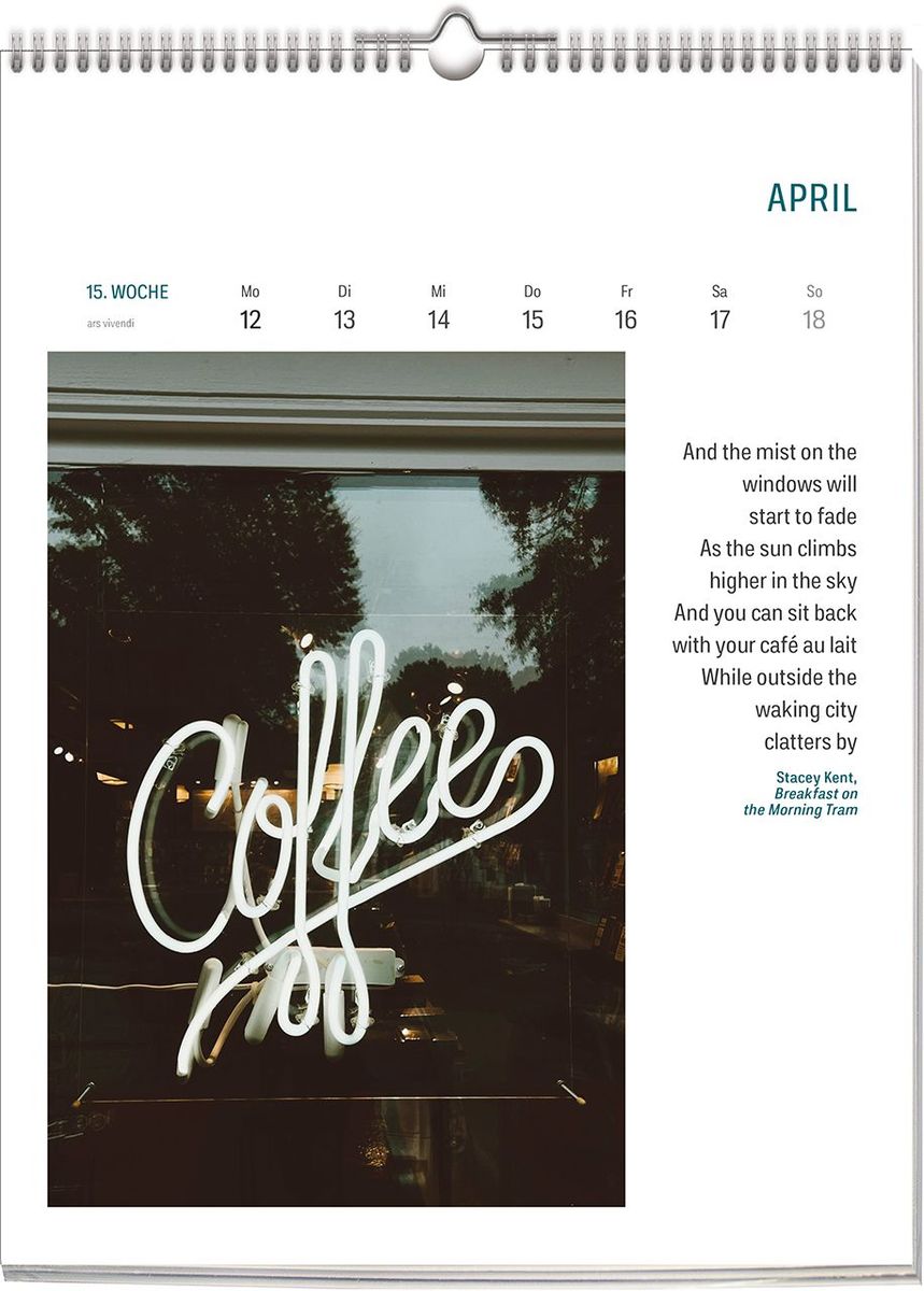 Weitere Ansicht: Literarischer CAFÉ Kalender 2028 | Vivendi Ars