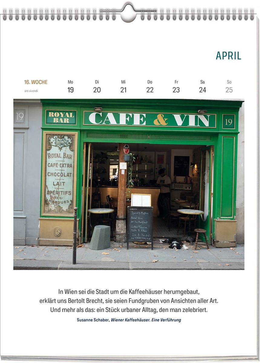 Weitere Ansicht: Literarischer CAFÉ Kalender 2028 | Vivendi Ars