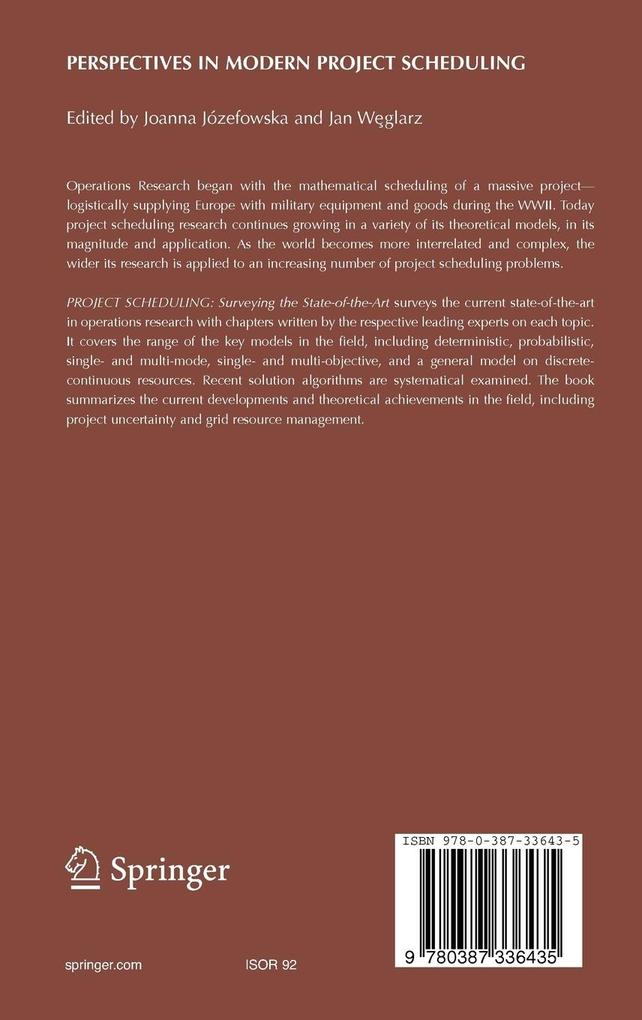 Weitere Ansicht: Perspectives in Modern Project Scheduling