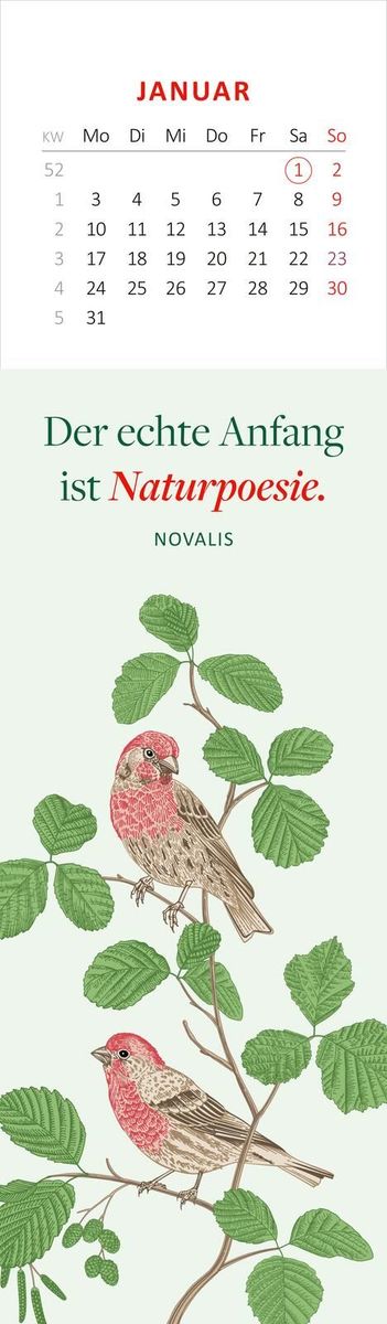 Weitere Ansicht: Lesezeichenkalender Naturschätze 2028