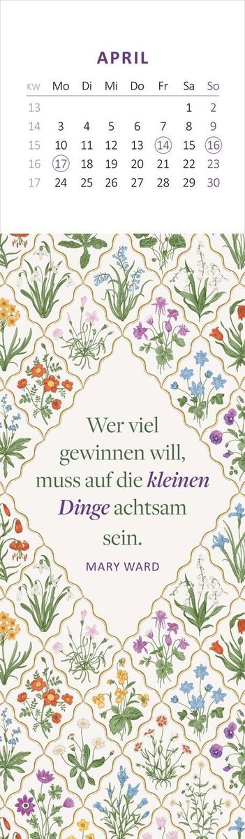 Weitere Ansicht: Lesezeichenkalender Naturschätze 2028
