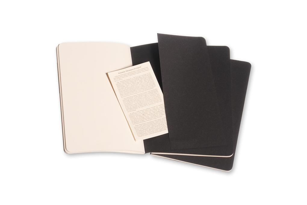 Weitere Ansicht: Moleskine Cahier, L/A5, 3er Set, Blanko, Kartoneinband, Schwarz