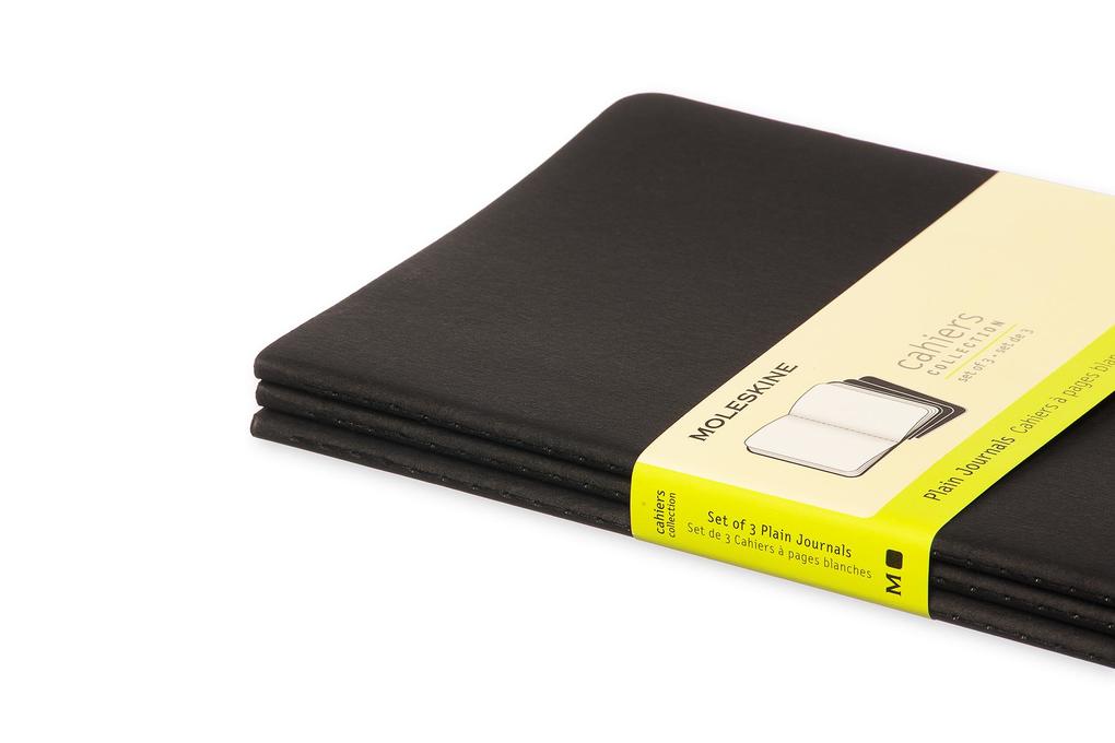 Weitere Ansicht: Moleskine Cahier, L/A5, 3er Set, Blanko, Kartoneinband, Schwarz